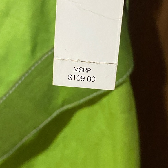 Alex Marie Petite Belted Shirt Dress Bermuda Green 8P NWT Button Front Pockets - Picture 7 of 13